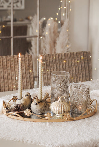TWISTED DINNER CANDLE - TAUPE (25CM / 2 STUKS)