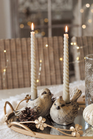TWISTED DINNER CANDLE - TAUPE (25CM / 2 STUKS)