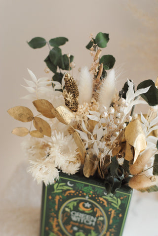 Green Witch Book Vase & Dried Flowers II