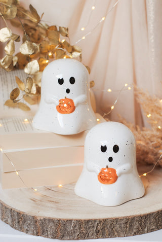 Boo with Pumpkin - Tealight Holder