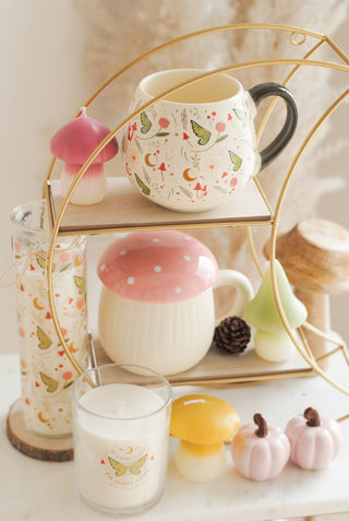Pink Mushroom Lidded Mug
