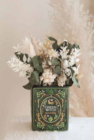 Green Witch Book Vase & Dried Flowers I