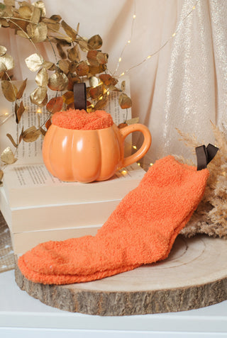 Speckled Pumpkin Mug with Socks