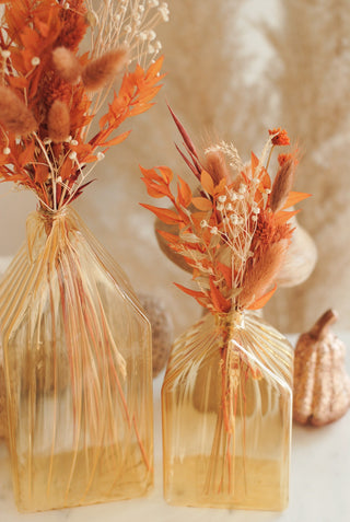 Autumn House Vases Large & Small w/ Flowers II