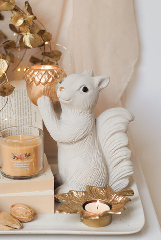 Standing Large Tealight Squirrel - Off White