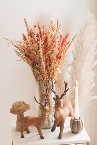 Wooden Pumpkin Dinner Candle Holder