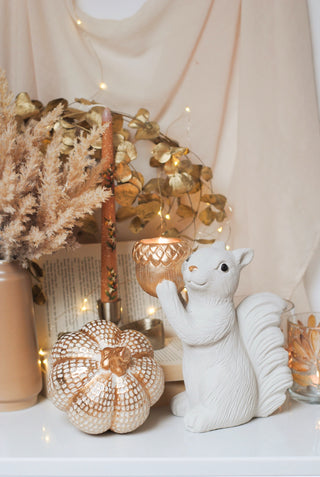 Standing Large Tealight Squirrel - Off White