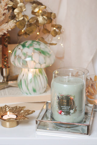 Glass Tray with Leafs Print