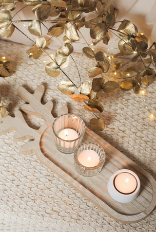 Deer Tray & Tealight Holders Set