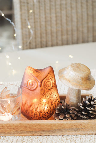 Owl with LED Light - Orange