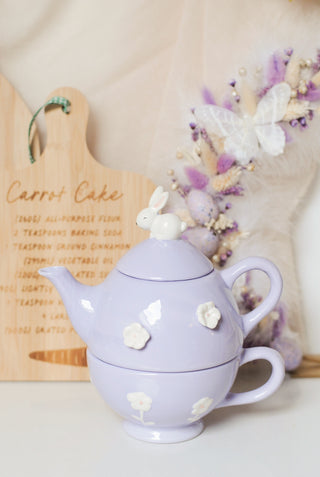 Lilac Bunny Mug & Teapot