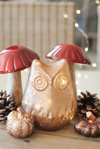 Owl with LED Light - Brown
