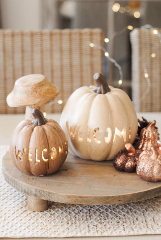 Welcome Pumpkin Brown Small