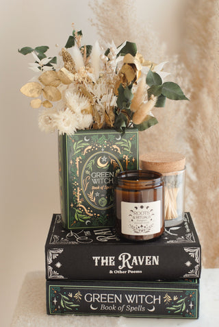 Green Witch Book Vase & Dried Flowers II