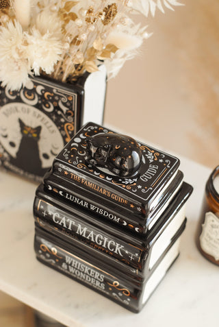 Celestial Cat Book Stack Oil Burner