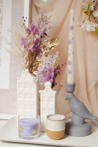 Lilac Bouquet II & Large White House Vase