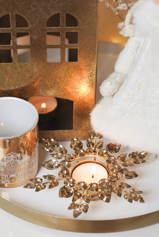 Bejeweled Snowflake Tealight Holder