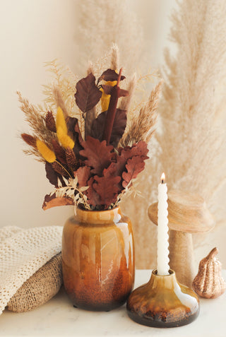 Set of Autumn Vase with Flowers & Little Vase I