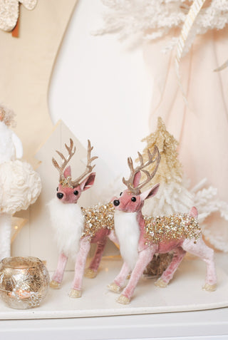 PINK VELVET GLITTER DEER