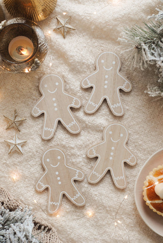 Gingerbread Man - Coasters (Set Van 4)