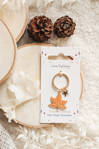 Autumn Magic Leaf Keyring