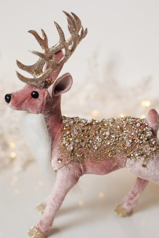 PINK VELVET GLITTER DEER