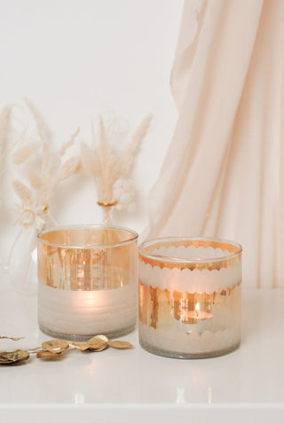 GOLD & MATTE I GLASS TEALIGHT HOLDER