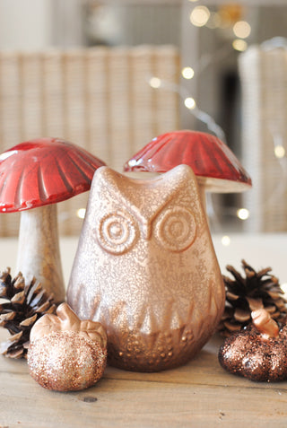 Owl with LED Light - Brown