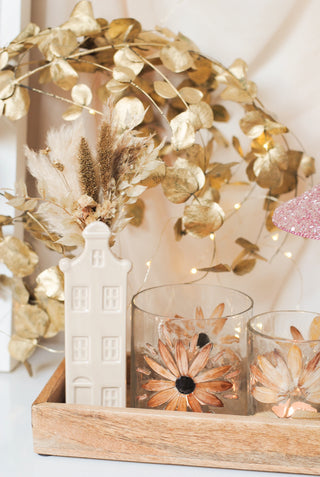 Earthy Gold Bouquet I & Small Beige House Vase