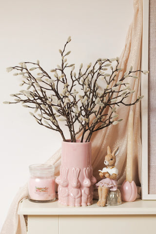 Pink Cracklé Bunny Vase