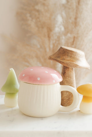 Pink Mushroom Lidded Mug