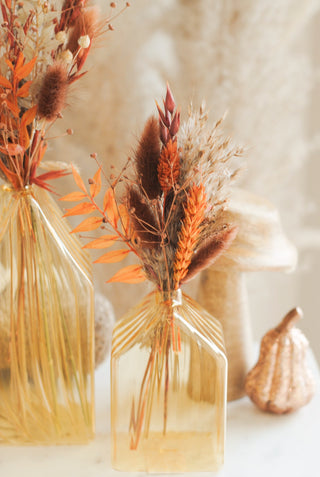 Autumn House Vases Large & Small w/ Flowers IV