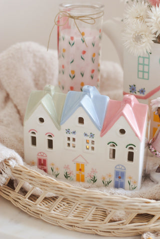 Pastel Houses Tealight Holder