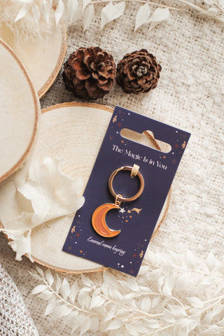 Autumn Magic Moon Keyring