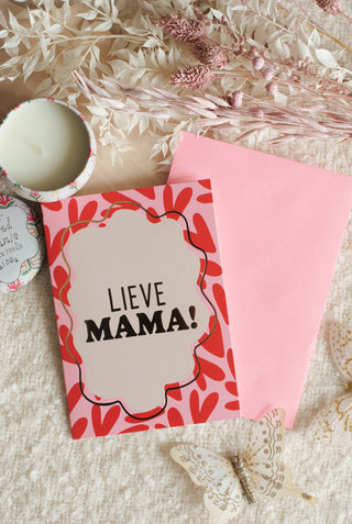 Lieve Mama! - Gold Foil Wenskaart met Roze Envelop