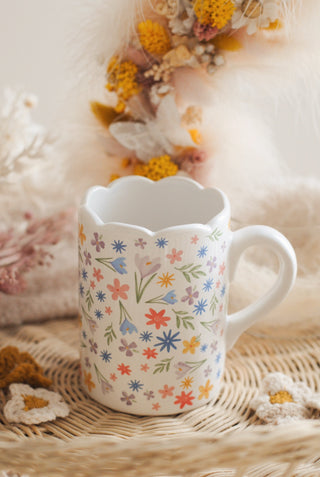 Floral Scalloped Mug