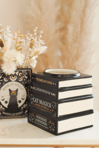 Cat Book Stack Vase