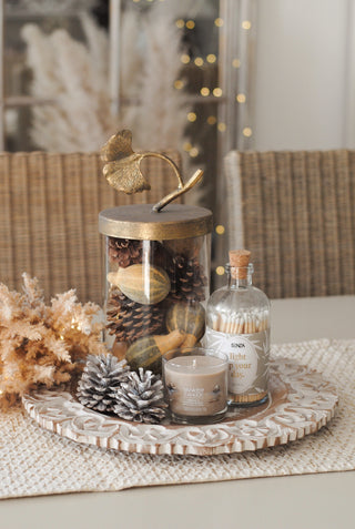 Ginkgo Leaf - Glass Jar with Lid