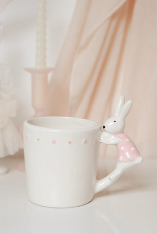 WHITE & PINK BUNNY MUG