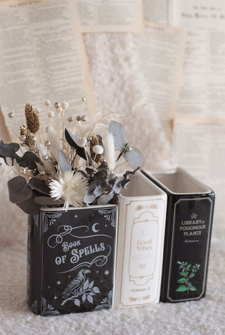Book of Spells - Book Vase & Dried Flowers