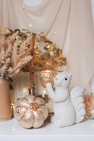 Standing Large Tealight Squirrel - Off White