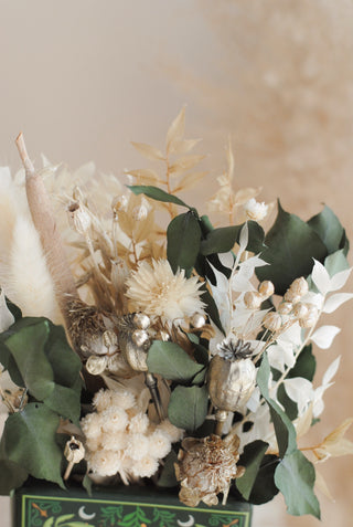 Green Witch Book Vase & Dried Flowers I