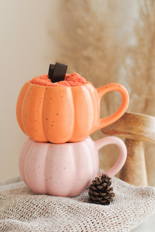 Pink Pumpkin Mug & Socks Set