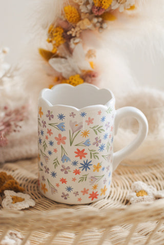 Floral Scalloped Mug