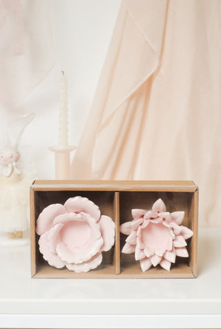 FLOWER TEALIGHT HOLDERS - SET VAN 2