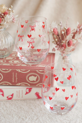 Bows & Hearts Glass