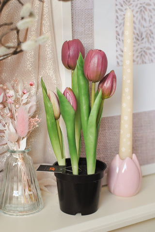 Kunst Tulpen in Potje