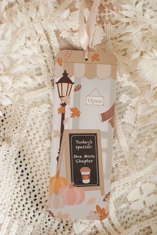 Cosy Café Bookmark with Satin Ribbon