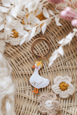 Floral Duckie Keyring