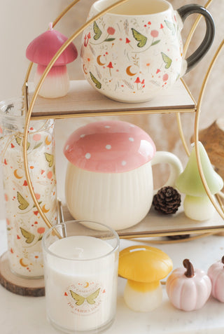 Pink Mushroom Lidded Mug